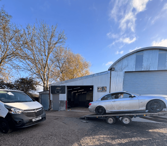Mechanic working on a car