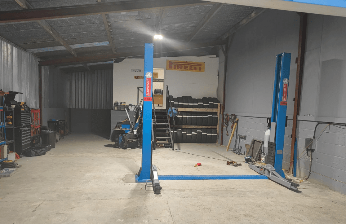 Mechanic working on a car