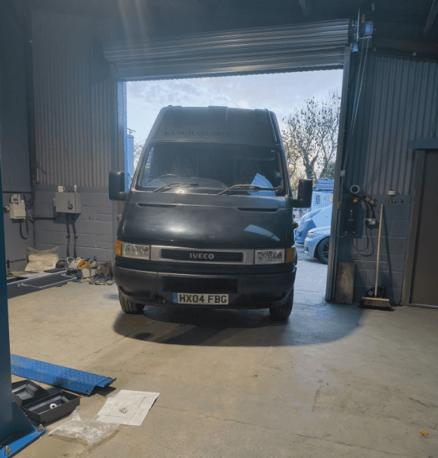 Mechanic working on a car